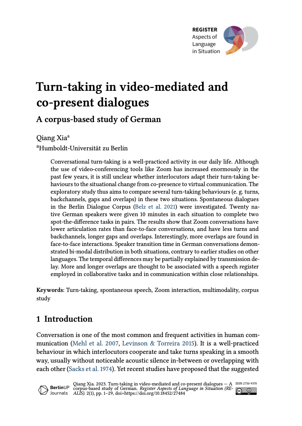 Article front page