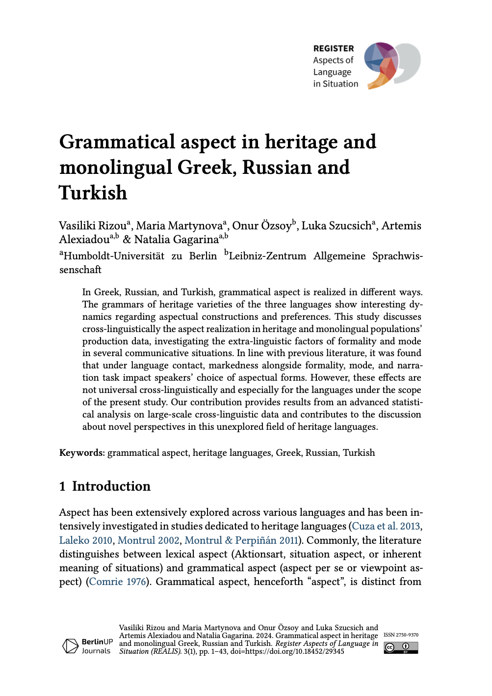 Article first page